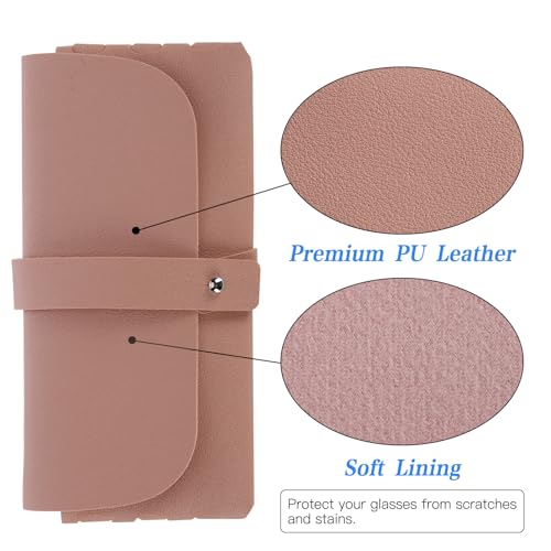 Image of Soleebee Portable Eyeglass Pouch Soft Leather Anti-Scratch Sunglasses Case Glasses Purse Bag Storage Pouch