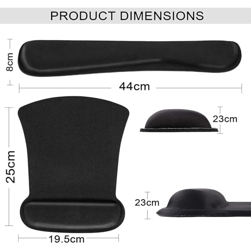 Image of Storite Mouse Pad Wrist Support, Memory Foam Keyboard Wrist Pad & Wrist Rest Set for Computer Keyboard for Easy Typing & Pain Relief for Office & Home (Black Set)