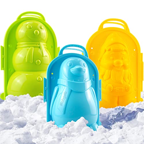 iRabgeb Snow Molds for Kids 3D Winter Snow Toys Kit for Kids Outdoor Snow Penguin Mold Snowman Winter Snow Toys Kit for Kids Outdoor Snowball Maker Snow Penguin Mold Snow Ball Snow Playing (3 PC)