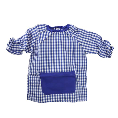 various Bata Escolar Infantil Babi Escolar Niño o Niña para Guarderia y Colegio Cuadrado con Un Bolsillo Elástica en Puño y Cuello Color Azul Talla 4 (5-6 años)