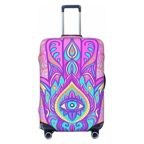 Hamsa Hand Travel Luggage Cover Fits 18-32 Inch Luggage, Elastic Suitcase Cover Protector with Concealed Zipper for Wheeled Suitcase Tsa Approved