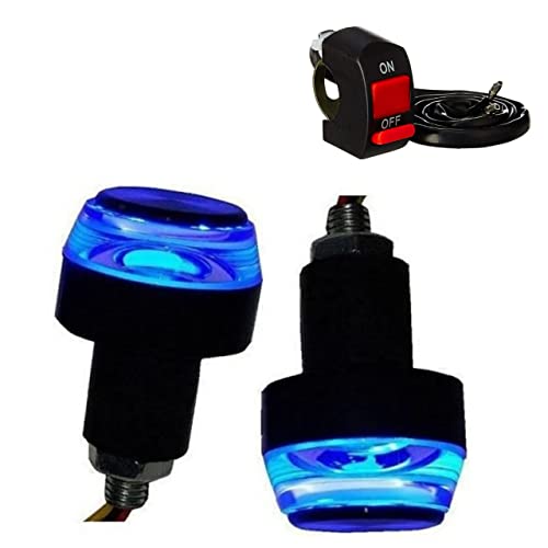 A4s Automotive & Accessories Bike Handle Bar LED Turn Signal Indicators Dual Color Bulb For All Motorbikes With Free Switch