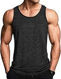 Wayleb Herren Fitness Tanktop Rundhals Mesh Sportshirt Schnelltrocknend Gym Training...