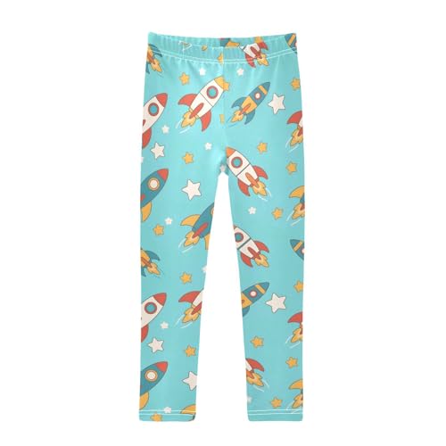 Rockets Stars Girls Leggings Soft Stretch Workout Yoga Dance Pants for Kids Casual Tights
