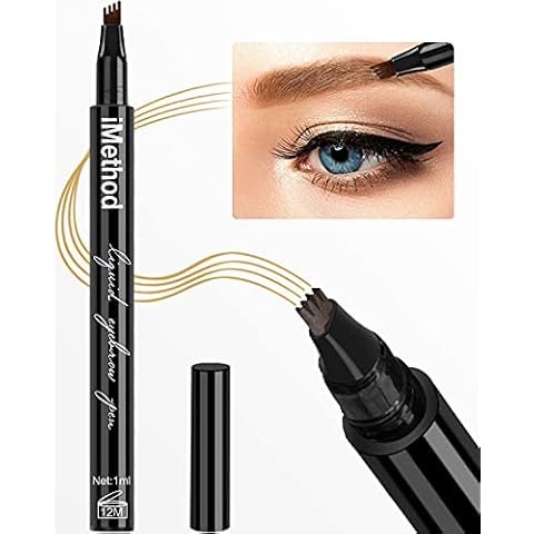 iMethod Eyebrow Pen - iMethod Eye Brown Makeup, Eyebrow Pencil with a Micro-Fork Tip Applicator Creates Natural Looking Brows Effortlessly and Stays on All Day, Light Brown Cover