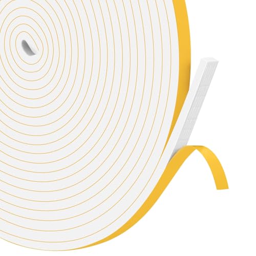 YIMIKI Cinta Espuma Multiuso, Sellado Goma Junta Ventana Puerta, Tira espuma Elástica insonorizado Marco Ventana, Tira Elástica Anticolisión contra Corrientes de Aire, 6mm(W) X 3mm(T),15m Largo