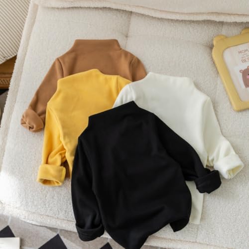 Image of Toddler Turtleneck Long Sleeve Shirt Thin Fleece for 1-5T Girls Boys