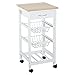 HOMCOM Servierwagen Küchenwagen Küchentrolley Beistellwagen mit Schublade Weiß
