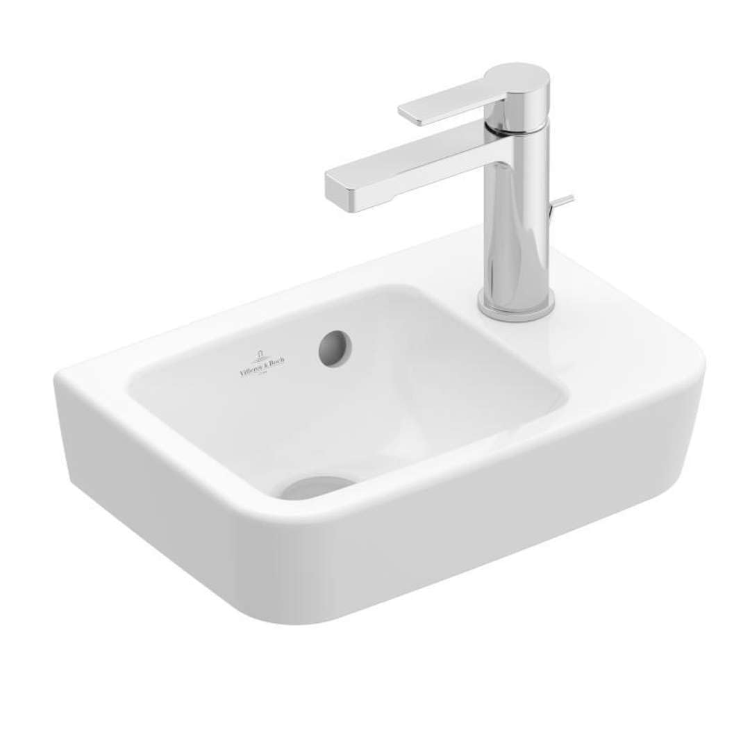 Villeroy & Boch O.novo Lave-mains 1 trou de robinet droite avec trop-plein 36x25cm Blanc