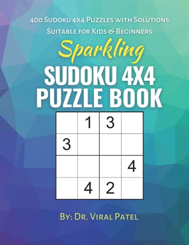 Sparkling Sudoku 4X4 Puzzle Book: 400 Sudoku Puzzles for Adults and Kids 8-12 Large Print Book image 2