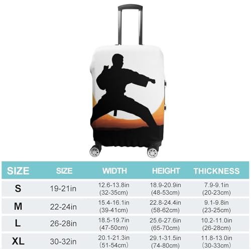 Carry on Luggage Cover Karate Silhouette Suitcase Covers for Luggages Tsa Approved Travel Luggage Sleeve Protector Elastic Suitcase Protector Anti-Scratch Washable Fits 19-30 Inch Case -XL2