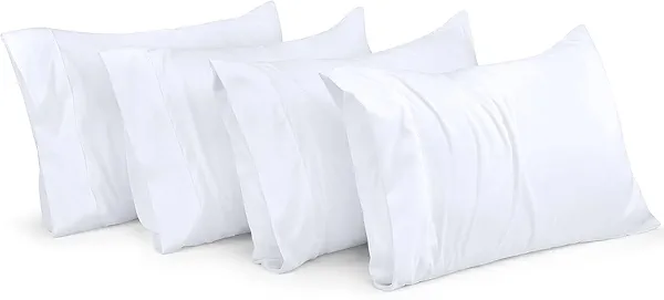 Utopia Bedding Queen Pillow Cases - 4 Pack - Envelope Closure - Soft Brushed Microfiber Fabric - Shrinkage and Fade Resistant Pillow Covers Queen Size 20 X 30 Inches (Queen, White)