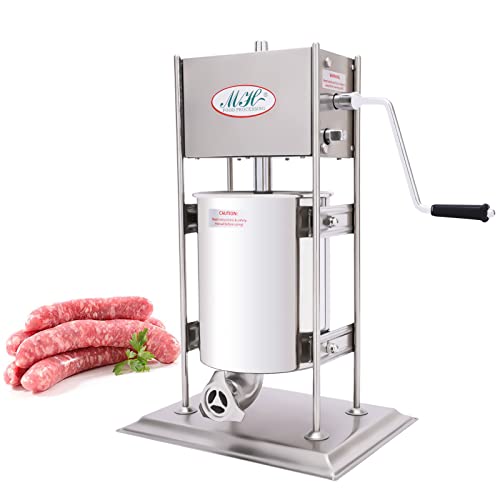 10L Commercial Manual Churros Maker Machine 2-in-1 Vertical Sausage Stuffer Manual, Latin Fruit Machine with 4 Mold, For Restaurant, Bakery, Home Kitchen