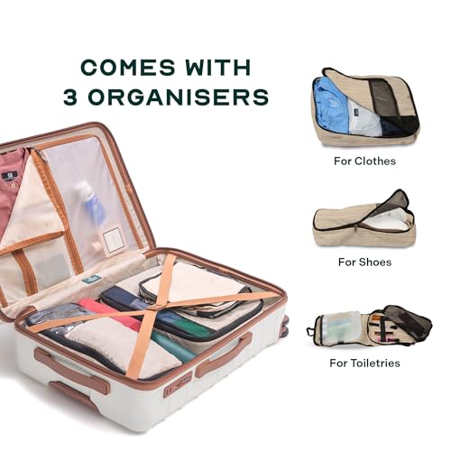 Image of Assembly Large Check-in Suitcase with Thoughtful Design & TSA Lock, Spacious Polycarbonate Hard Shell Luggage for Long Holidays, White, 28-Inch