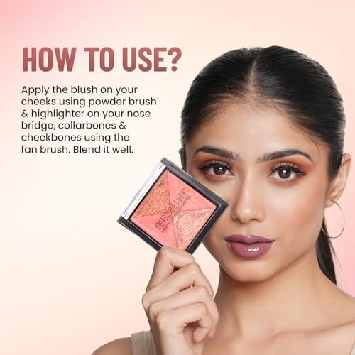 Image of Swiss Beauty Face Makeup Kit with Baked Blusher & Highlighter & Fan Brush