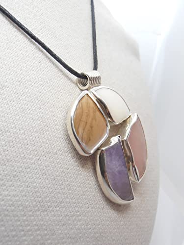 Pendentif améthyste et agate naturelle pour votre bien-être