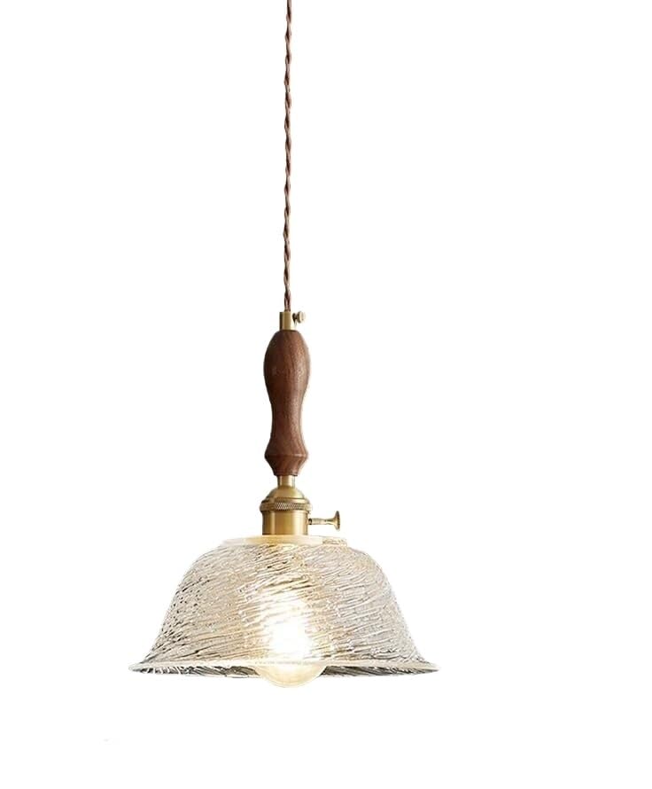 Suspension en verre craquelé luminaire rétro à hauteur réglable style ferme