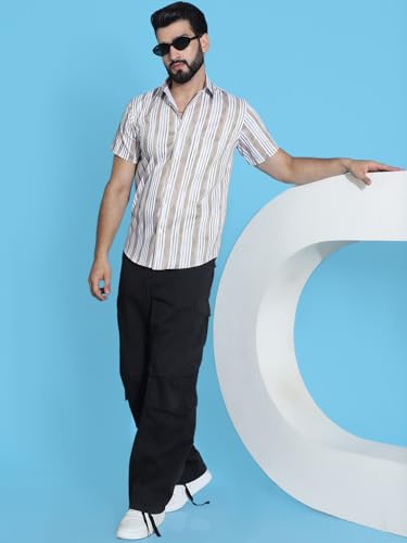 Image of Indian Needle Men's Striped Regular Fit Shirts