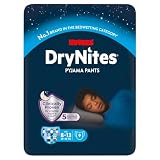 Huggies DryNites - Pantaloni pigiama per bambini da 8 a 13 anni (30-48 kg), fino al 100% senza perdite, pantaloni per bagnare il letto, 9 pezzi