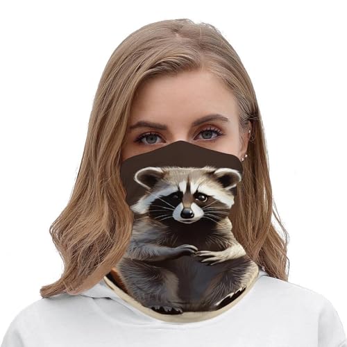 Balaclava Elástica con Estampado de Mapache para Mujer y Hombre, Cubreboca y Cuello Transpirable, Ideal para Ciclismo y Deportes al Aire Libre miniatura 5
