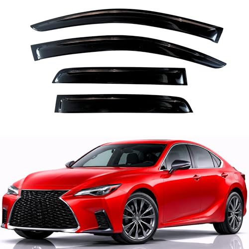 Image of KPY Rain Guards Fit for 2021-2025 Lexus IS300 IS350 IS500, Out-Channel Window Visors Vent Wind Deflectors 4PC, Car Accessories for 21-25 Lexus is Series