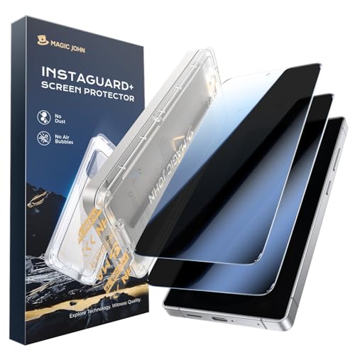 MAGIC JOHN 2PACK 3rd Gen for Samsung Galaxy S26 Ultra Privacy Screen Protector Anti-Spy One-Pull Easy Install Smooth Touch Auto-Align Screen Support Fingerprint Unlock 9H Glass Anti-Scratch