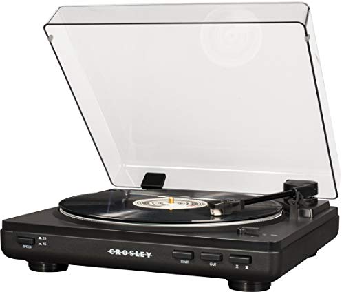 Image of Crosley T400D-BK Fully Automatic Bluetooth 2-Speed Turntable Record Player with Built-in Preamp, Black