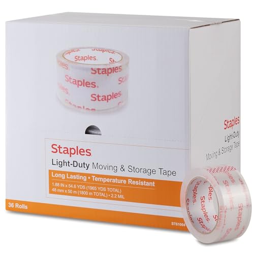 Image of STAPLES Lightweight Packing Tape, 1.88x54.6 Yards, 36 /Rolls