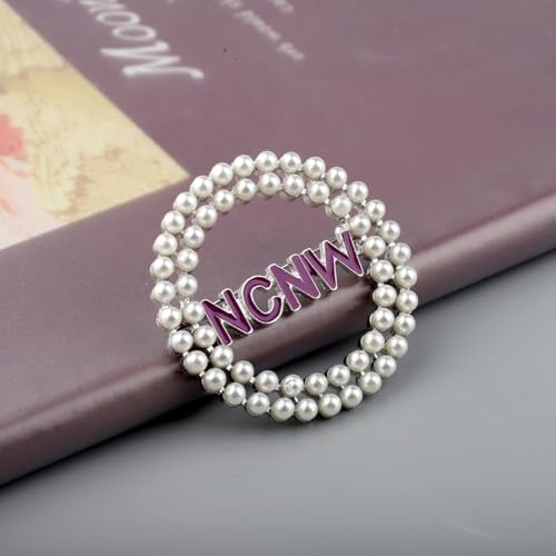 Image of CENWA Sorority Brooch Gift Purple and white Pearl brooch Pin Sisterhood Sorority Jewelry for Women