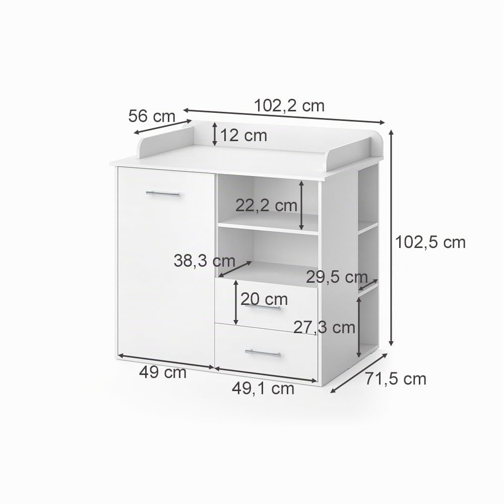 Vicco Cómoda Cambiador Lea, Blanco, 113 x 100 cm
