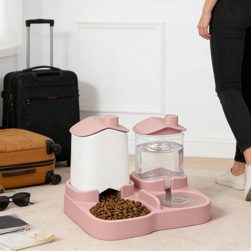 Futter- und Wasserspender für Katzen | auslaufsichere Aufbewahrung | Futternapf und Trinknapf für Katzen | für Kätzchen, Welpen, Hunde, Kaninchen und Haustiere in Futter und Premi