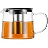 30 Oz Glass Teapot With Stainless Steel Filter - Heatproof Borosilicate Glass For Loose Leaf Tea & Blooming Tea