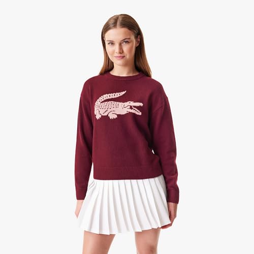 Image of Lacoste x Bandier Women's Contrast Crocodile Sweater