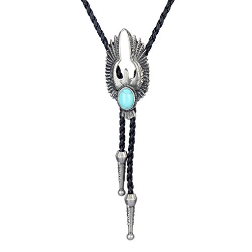 Bfiyi Eagle Bolo Tie Native American Leather Necktie Cowboy Necktie Western Jewelry for Men, Women