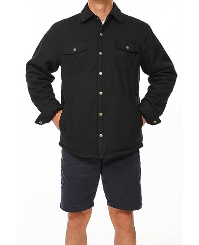 ZENTHACE Men's Sherpa Lined Flannel Shirt Jacket,Long Sleeved Brushed Plaid Flannel Shacket Jackets,Snap Button2