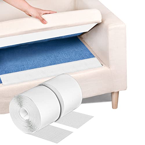 Image of 4 Inch x 18 Feet White Adhesive Hook Loop Tape Heavy Duty, Multi-Purpose Carpet Anti Slip Rug Gripper, Double Sided Hook Loop Rolls, Couch Cushion Grip, Bulk Sticky Straps Wall Hanging Strips | Bulk Sticky Back hook loop tape, Apply No Punching Wall Mounting, Keep Carpet Socket in Place at Home and Office