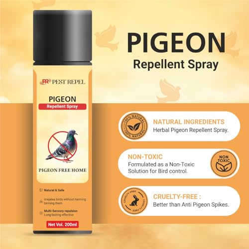 Image of Pigeon Repellent Spray for Balcony, Terrace & Home | Anti Bird Sprays for Window, AC Outdoor Area, Roof, Parking & Garden | Easy to Use Outdoor Protection 200ml
