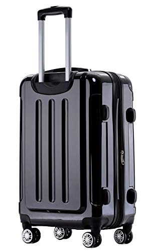 BEIBYE Zwillingsrollen 2048 Hartschale Trolley Koffer Reisekoffer in M-L-XL-Set in 15 Farben (Schwarz, XL) – Bild 3
