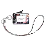 Zip ID Case Wallet with Lanyard, Cotton Coin Purse with Lanyard, ID Holder Lanyard Wallet for Women,