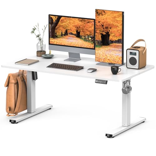 Zontera 電動 昇降式ローデスク 高さ調整48-75cm ロータイプ 上下昇降デスク(幅120cm x 奥行き60cm)は 二つのパターンメモリー機能を備えています 静音設計 収納フック付き テーブル (ホワイト)