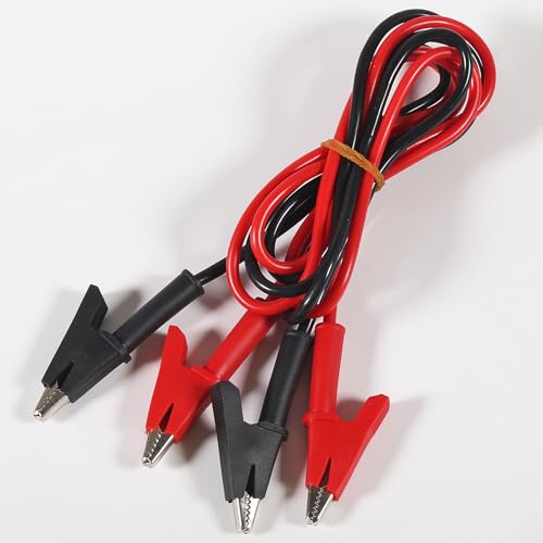Image of 4Pcs Dual Ended Crocodile Alligator Clips Test Leads Dual Ended Crocodile Wire with Insulators Clips for Electrical Test(Wire Length 39.37inch /1m)