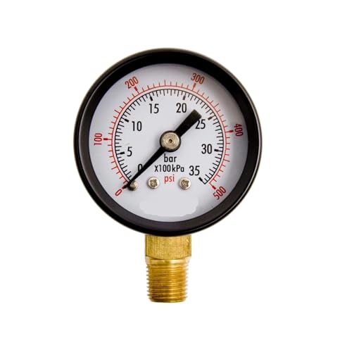 Manomètre en acier noir haute résistance 1-1/2 pouce de 0 à 500 PSI