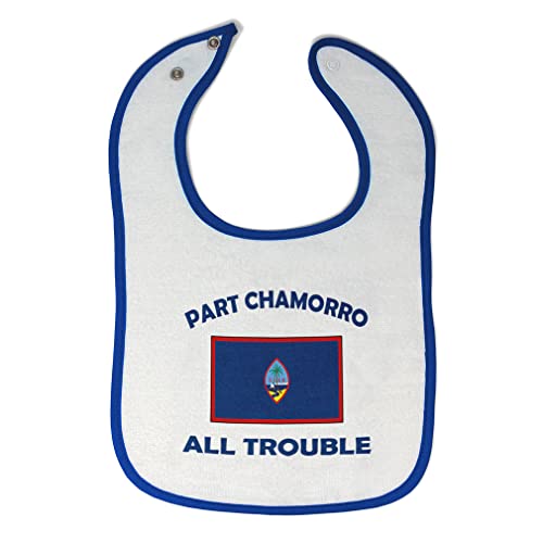 Toddler & Baby Bibs Burp Cloths Part All Trouble Part Chamorro Guam All Trouble Cotton Baby Items for Baby Girl & Boy White Royal Blue Design Only