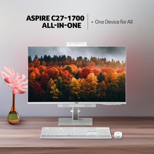 Image of Acer Aspire C27 All in One Desktop Intel Core i5-13420H Processor (Windows 11 Home /16 GB /512GB SSD /Microsoft Office) with 27 inch inch FullHD IPS Display, FullHD 5MP Camera, Wireless Keyboard & Mouse