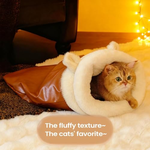 Sac de couchage pour chat en cuir synthétique de qualité supérieure et durable - 3