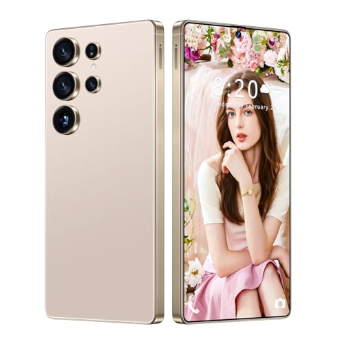 COTSRGT Smartphone S26 Ultra 5G/4G Android 14 Desbloqueado, 16 GB 1 TB, Pantalla HD De 7,3'' (Modo De Confort Visual), Cámara De 72 MP 108 MP, Doble SIM, Lápiz Táctil Integrado,Desert Gold 7.3 Inch