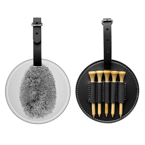 Finger Print Pu Leather Golf Tee Holder Golf Tees Organizer Storage Bag 1pcs