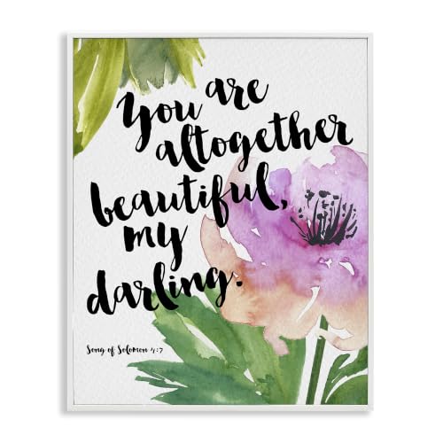 Stupell Industries You Are Altogether Beautiful Spiritual Calligraphy Quote, Design by Amy Brinkman