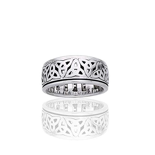 Sterling Silver Celtic Trinity Knot Triquetra Spin Meditation Motion Ring(Sizes 4,5,6,7,8,9,10,11,12,13,14,15)3