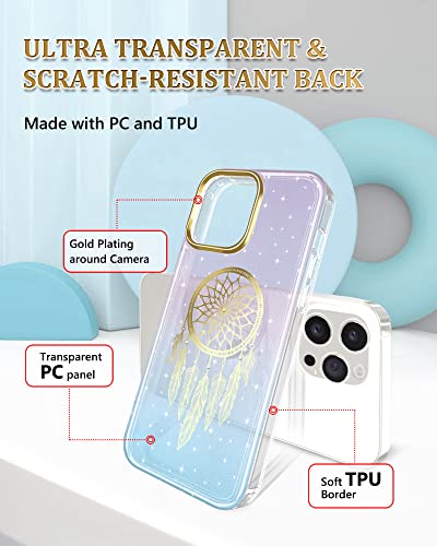 Coque iPhone 14 Pro Max pailletée violet bleu en silicone souple - 3